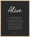 Alive Word of Intention Framed print 40x50 cm / 16x20″ Wood frame Carbon paper