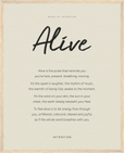 Alive Word of Intention Framed print 40x50 cm / 16x20″ Wood frame Linen paper