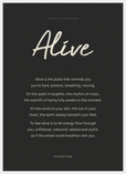 Alive Word of Intention Framed print 50x70 cm / 20x28″ White frame Carbon paper