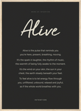Alive Word of Intention Framed print 50x70 cm / 20x28″ Wood frame Carbon paper