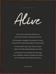 Alive Word of Intention Framed print 60x80 cm / 24x32″ Dark wood frame Carbon paper