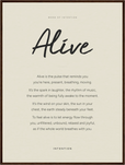 Alive Word of Intention Framed print 60x80 cm / 24x32″ Dark wood frame Linen paper