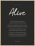 Alive Word of Intention Framed print 60x80 cm / 24x32″ Wood frame Carbon paper