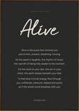 Alive Word of Intention Framed print 70x100 cm / 28x40″ Dark wood frame Carbon paper