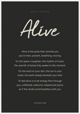 Alive Word of Intention Framed print 70x100 cm / 28x40″ White frame Carbon paper