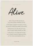Alive Word of Intention Framed print 70x100 cm / 28x40″ White frame Linen paper