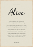 Alive Word of Intention Framed print 70x100 cm / 28x40″ Wood frame Linen paper