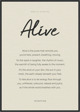 Alive Word of Intention Framed print A1 (59.4 x 84.1  cm) Black frame Linen paper