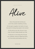 Alive Word of Intention Framed print A2 (42 x 59.4  cm) Black frame Linen paper