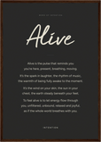 Alive Word of Intention Framed print A2 (42 x 59.4  cm) Dark wood frame Carbon paper