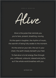 Alive Word of Intention Framed print A3 (29.7 x 42  cm) Black frame Carbon paper