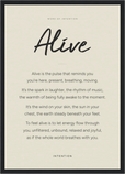 Alive Word of Intention Framed print A3 (29.7 x 42  cm) Black frame Linen paper