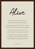 Alive Word of Intention Framed print A3 (29.7 x 42  cm) Dark wood frame Linen paper