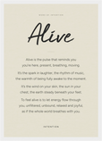 Alive Word of Intention Framed print A3 (29.7 x 42  cm) White frame Linen paper