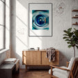 Around and Around Framed print 70x100 cm / 28x40″ Black frame in interior