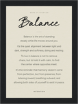 Balance Word of Intention Framed print 13x18 cm / 5x7″ Black frame Linen paper