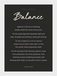 Balance Word of Intention Framed print 13x18 cm / 5x7″ White frame Carbon paper