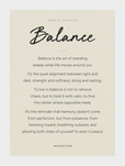 Balance Word of Intention Framed print 13x18 cm / 5x7″ White frame Linen paper