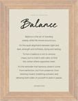 Balance Word of Intention Framed print 13x18 cm / 5x7″ Wood frame Linen paper