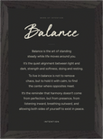Balance Word of Intention Framed print 21x29.7 cm / 8x12" Black frame Carbon paper
