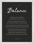 Balance Word of Intention Framed print 30x40 cm / 12x16″ White frame Carbon paper