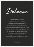 Balance Word of Intention Framed print 50x70 cm / 20x28″ White frame Carbon paper