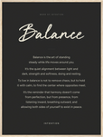 Balance Word of Intention Framed print 60x80 cm / 24x32″ Wood frame Carbon paper