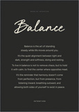 Balance Word of Intention Framed print 70x100 cm / 28x40″ Black frame Carbon paper