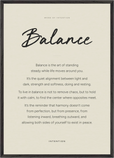 Balance Word of Intention Framed print A1 (59.4 x 84.1  cm) Black frame Linen paper