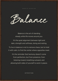 Balance Word of Intention Framed print A1 (59.4 x 84.1  cm) Dark wood frame Carbon paper