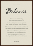 Balance Word of Intention Framed print A1 (59.4 x 84.1  cm) Dark wood frame Linen paper