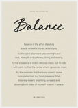 Balance Word of Intention Framed print A1 (59.4 x 84.1  cm) White frame Linen paper