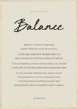 Balance Word of Intention Framed print A1 (59.4 x 84.1  cm) Wood frame Linen paper