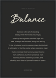 Balance Word of Intention Framed print A2 (42 x 59.4  cm) Black frame Carbon paper