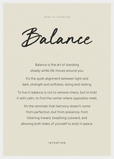 Balance Word of Intention Framed print A2 (42 x 59.4  cm) White frame Linen paper