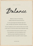 Balance Word of Intention Framed print A2 (42 x 59.4  cm) Wood frame Linen paper