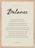 Balance Word of Intention Framed print A2 (42 x 59.4  cm) Wood frame Linen paper