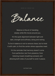 Balance Word of Intention Framed print A3 (29.7 x 42  cm) Dark wood frame Carbon paper