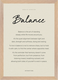 Balance Word of Intention Framed print A3 (29.7 x 42  cm) Wood frame Linen paper