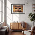 Blast Off Framed print 60x90 cm / 24x36″ Black frame in interior