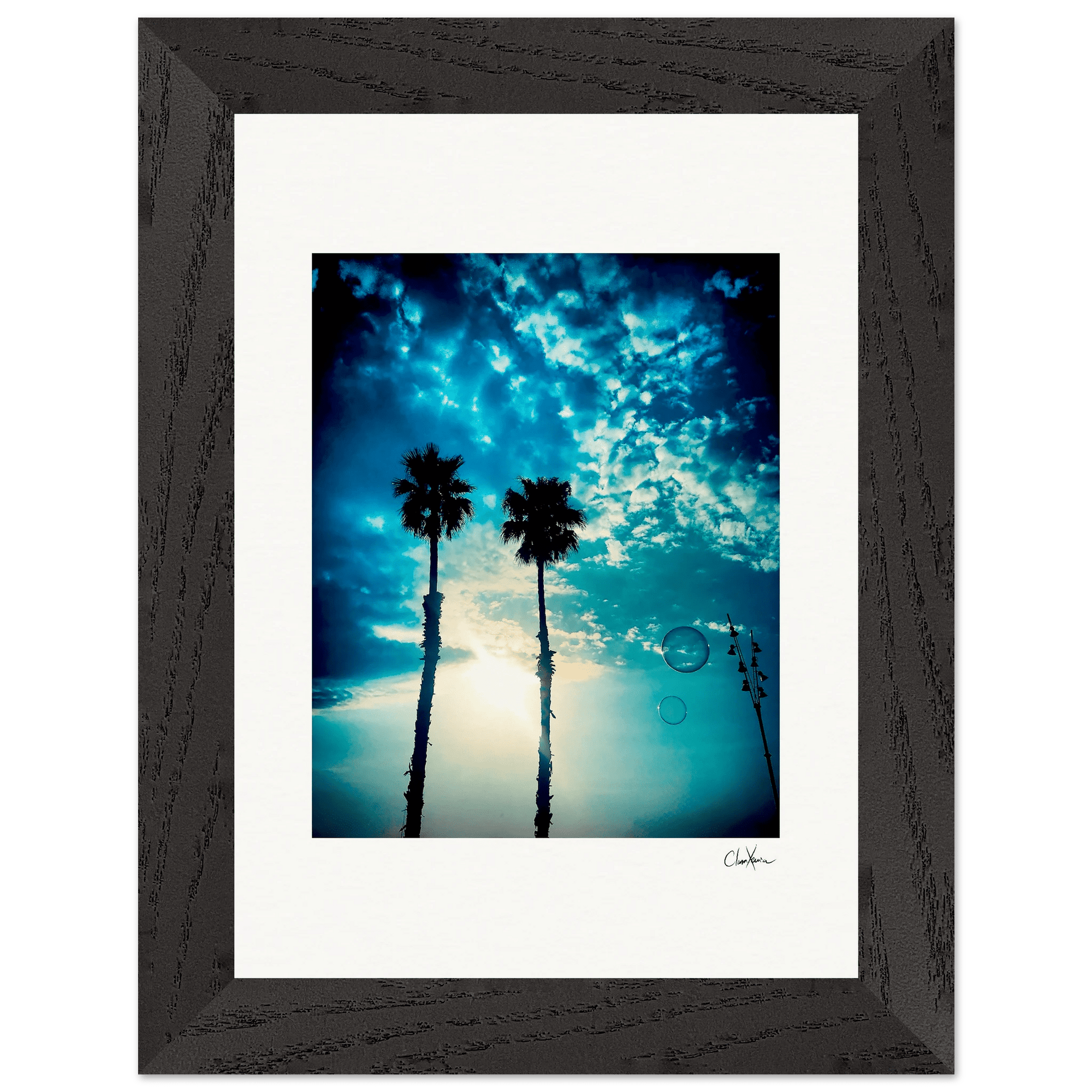 Bubbles and Sky Sticks Framed print 13x18 cm / 5x7″ Black frame 42