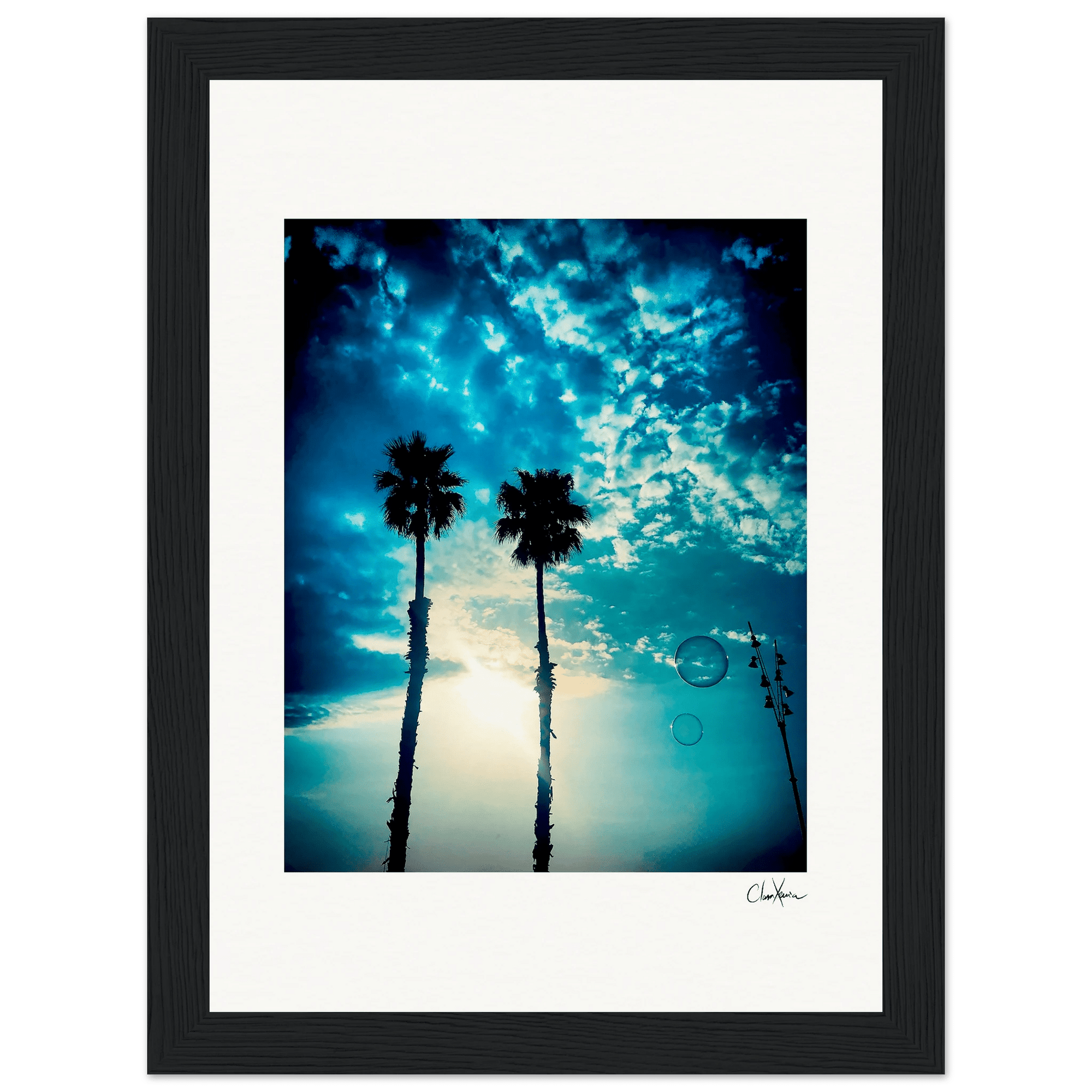 Bubbles and Sky Sticks Framed print 13x18 cm / 5x7″ Black frame 62