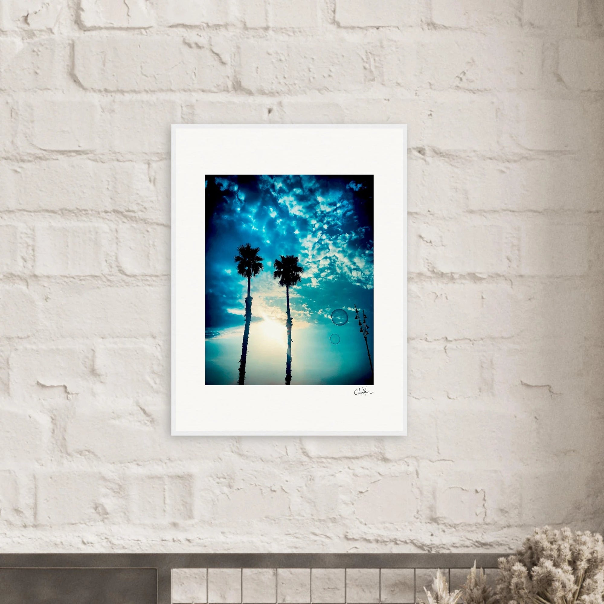 Bubbles and Sky Sticks Framed print 13x18 cm / 5x7″ White frame 3