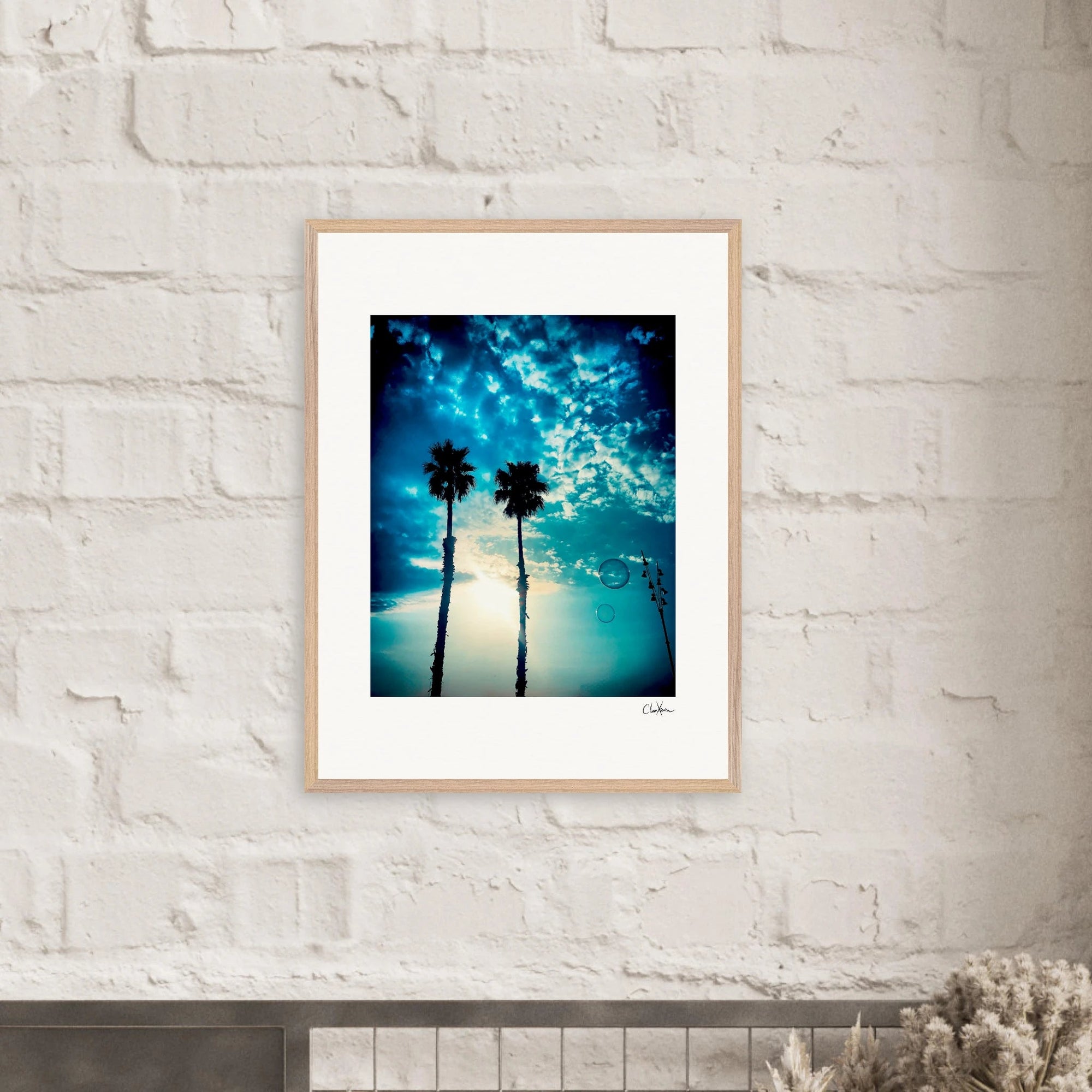 Bubbles and Sky Sticks Framed print 13x18 cm / 5x7″ White frame 2