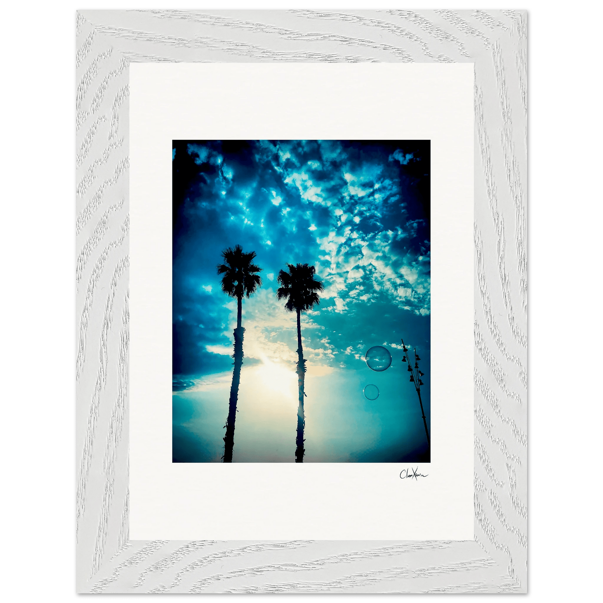 Bubbles and Sky Sticks Framed print 13x18 cm / 5x7″ White frame 12