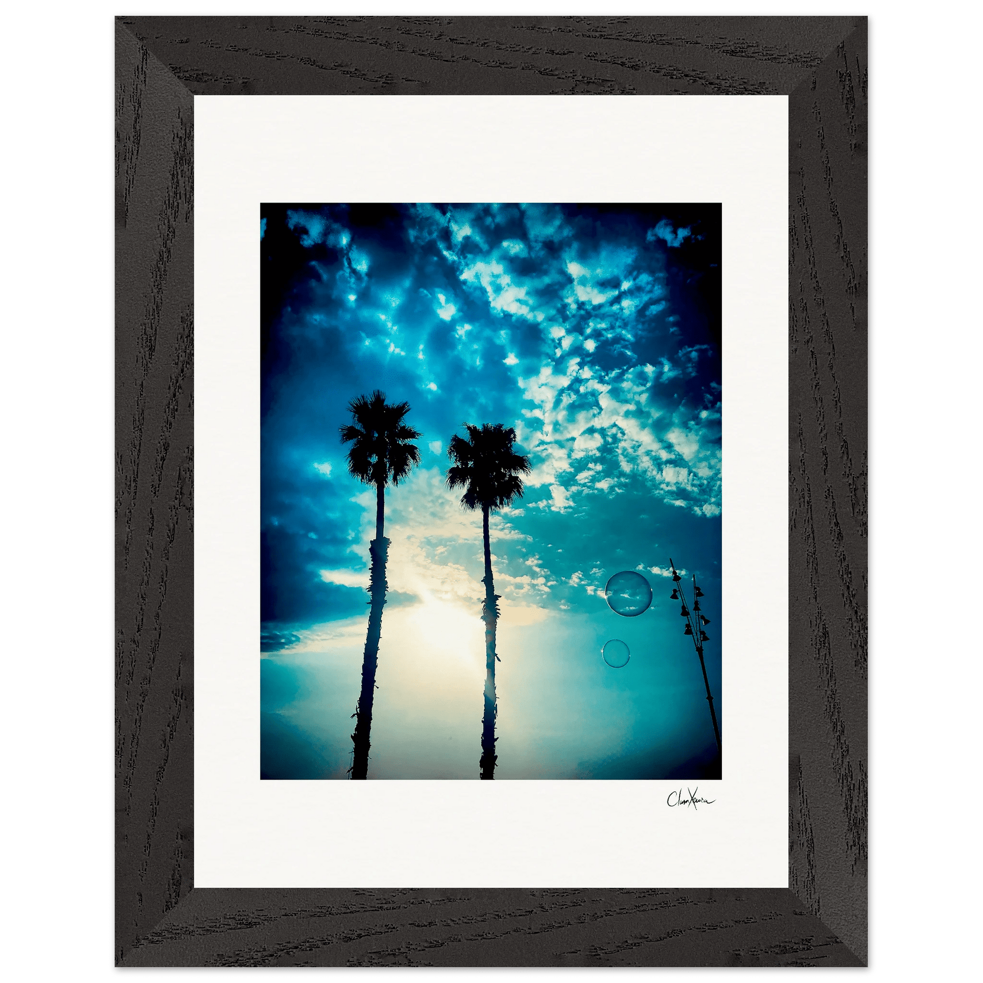 Bubbles and Sky Sticks Framed print 15x20 cm / 6x8″ Black frame 43