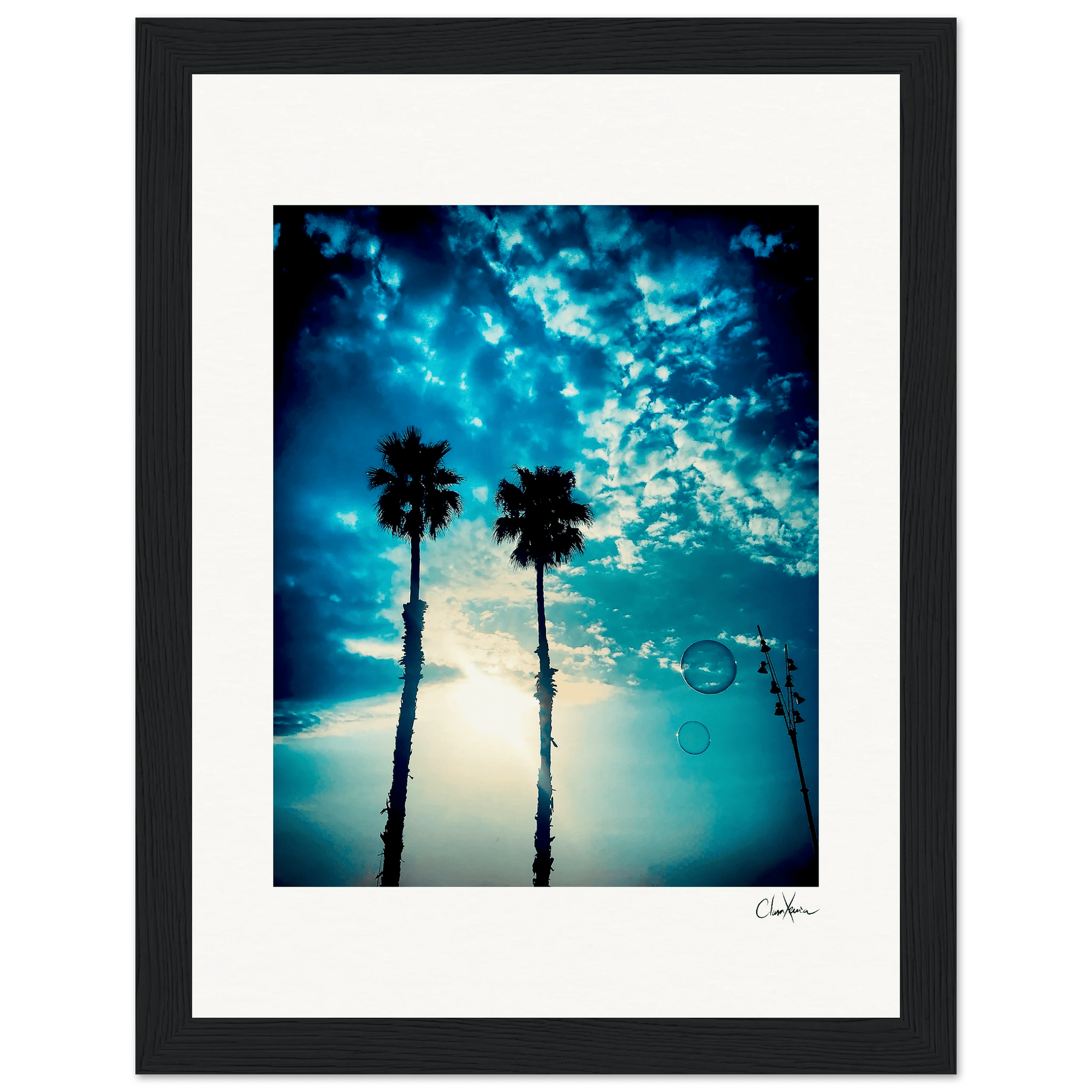 Bubbles and Sky Sticks Framed print 15x20 cm / 6x8″ Black frame 59