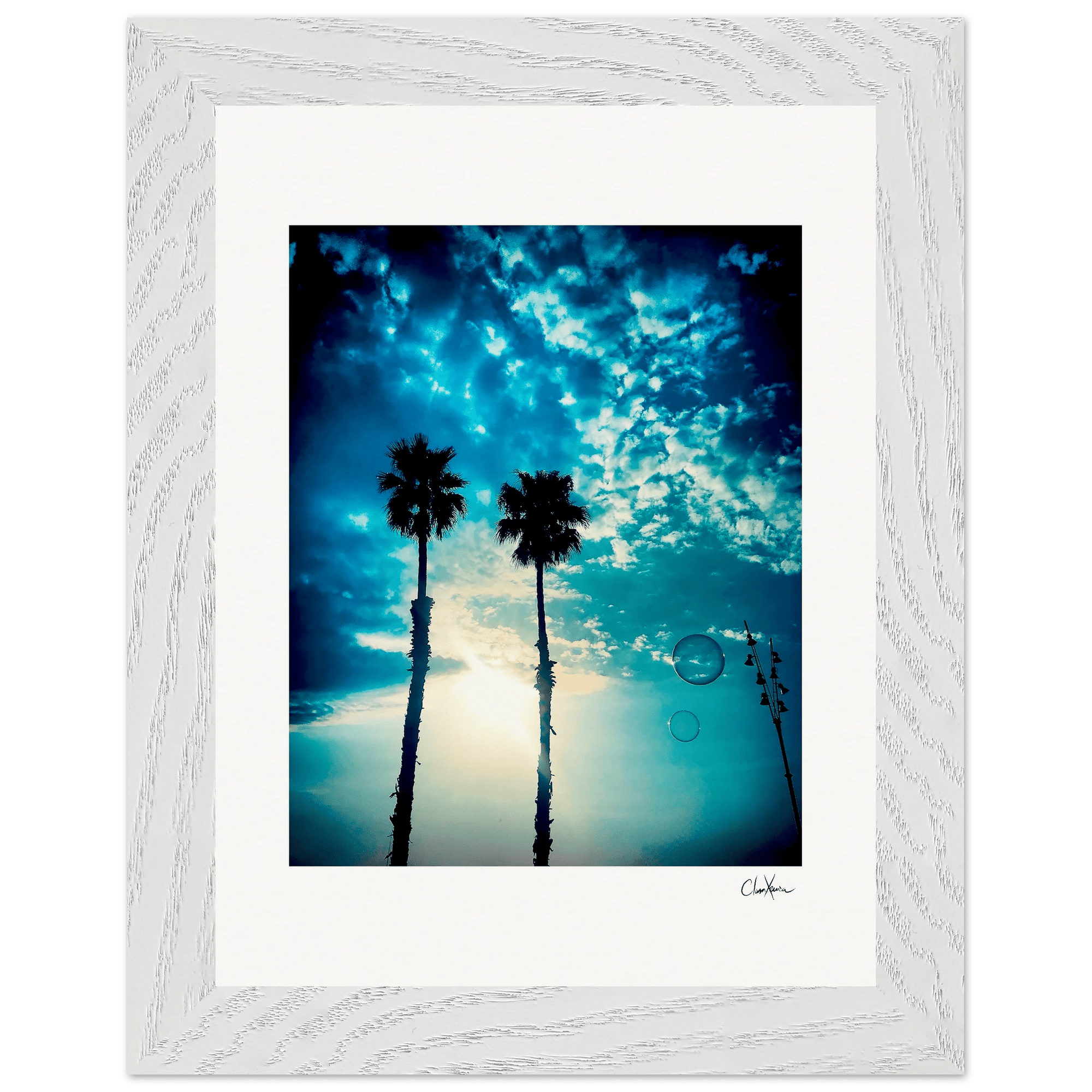 Bubbles and Sky Sticks Framed print 15x20 cm / 6x8″ White frame 14
