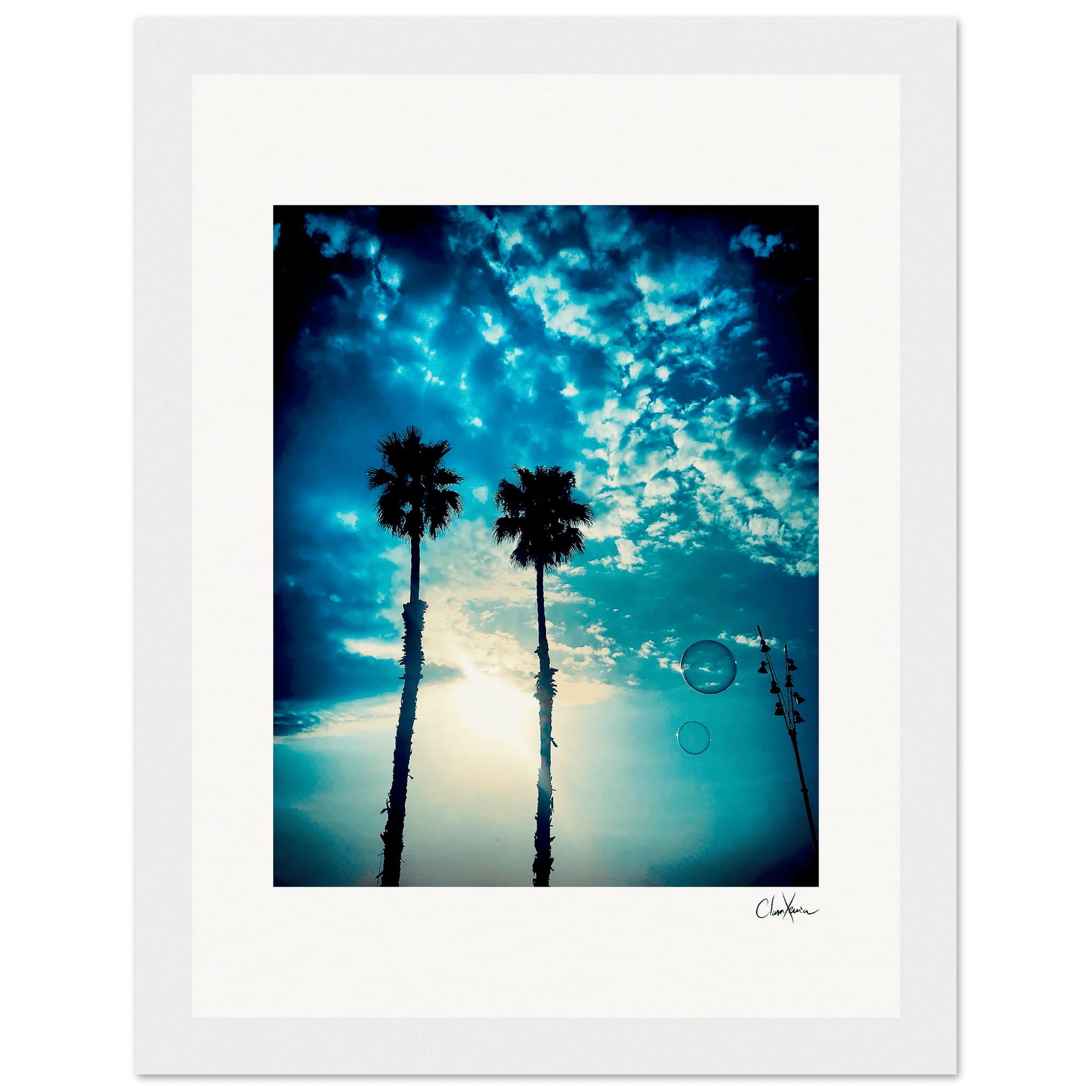 Bubbles and Sky Sticks Framed print 15x20 cm / 6x8″ White frame 16