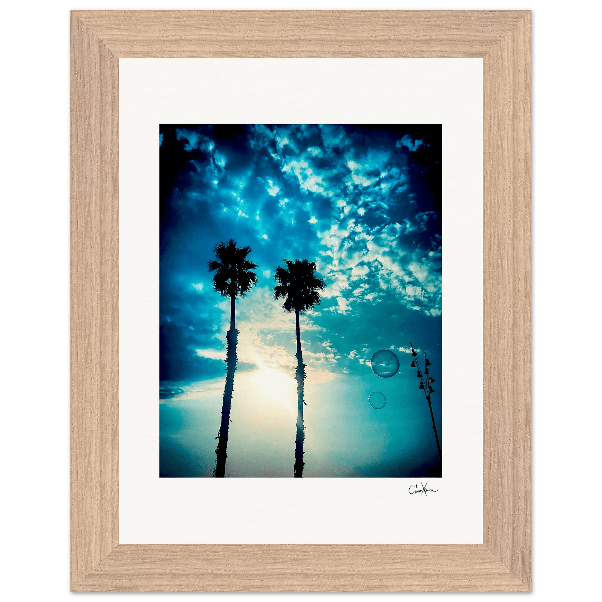 Bubbles and Sky Sticks Framed print 15x20 cm / 6x8″ Wood frame 29